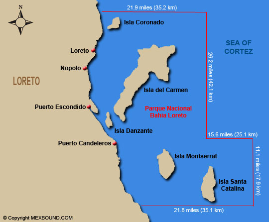 Bay of Loreto National Marine Park Map