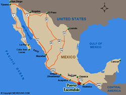 puerto escondido map driving mexico oaxaca directions california san baja toll diego